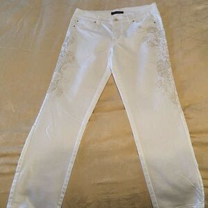 White House Black Market Straight Leg White Jeans